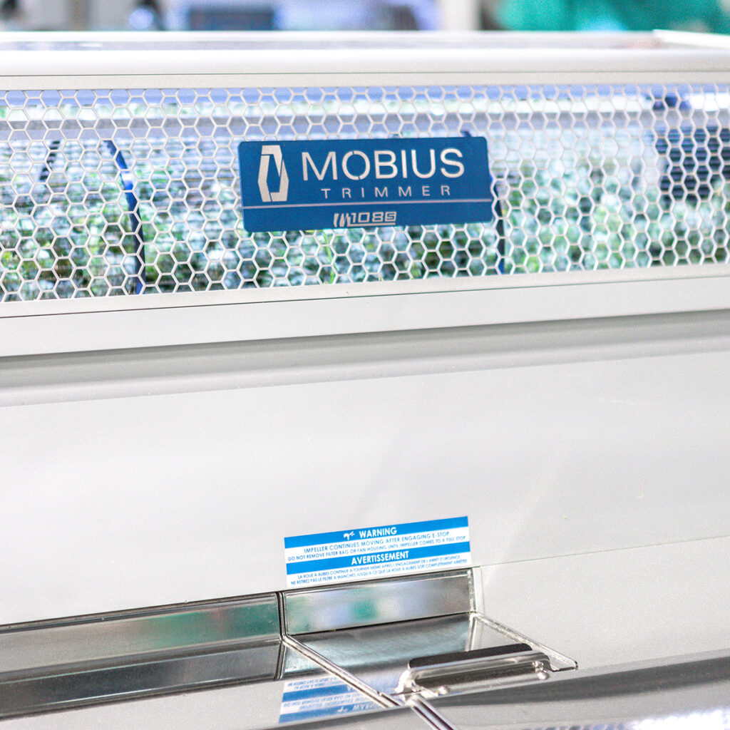 Mobius M108S trimming cannabis flower